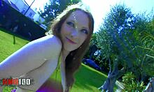 Beautiful redhead meets two well-endowed guys unexpectedly