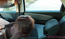 Stepdaughter Dogging Squirts in Public Lot as Voyeur Pounds Pussy