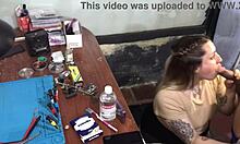 she had no cash for the tech so sucked his cock deep