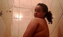 Chubby Latina Bathtub Tease with Juicy Curves Exposed