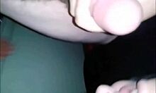 chubby slut slurps on two cocks in sloppy oral threesome