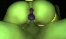 hot latina amateur takes double dildo dp in ass loving it