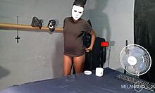 thick ebony slut dances then rides dick in fishnets 🔥🍑