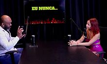 Mom and dad support daughter fucking three guys. She answers never have I ever while mommy rides or grinds - Bruna Ferrari in sheer red