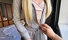 stepsister sneaks quick panty rub help for bro while parents away at work