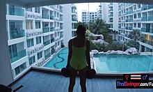 asian teen gf workouts at gym then gets fucked hard by big cock 😈