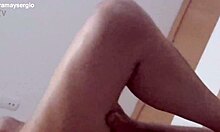 close-up shaved pussy spreads for creamy cumshot