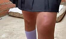 dude, this cute mexican schoolgirl lost a bet and ends up sucking cock at school!