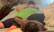 Homemade ebony neighbor sneaks over for raw bedroom missionary pounding