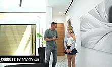 khloe kingsley bends over for danny mountain's kitchen fuck in freeuse nanny fantasy