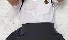 dude, this cute mexican schoolgirl lost a bet and ends up sucking cock at school!