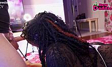 20 year old ebony whore deepthroats white daddy cock inhaling every inch