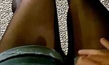 Ladyboy Flashes Stockings Outdoor Then Explosive Cumshot Masturbation