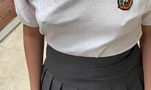 dude, this cute mexican schoolgirl lost a bet and ends up sucking cock at school!