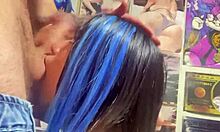 College girl sucks cock gets face fucked deep