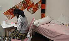 he can't resist my tight shaved japanese teen pussy so stepdad fucks me hard with toys