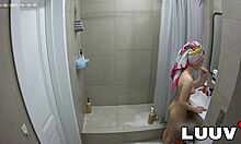 Brunette Grossy Shares Homemade Shower Routine and Tease