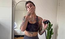 whoa check out nikatsu's steamy yoga stretches and warm-up workout in gym!