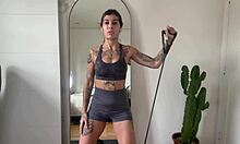 whoa check out nikatsu's steamy yoga stretches and warm-up workout in gym!