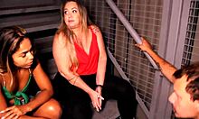 whoa, caught mom and daughter on the fire escape getting naughty 😏🔥