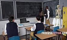 Milf teacher valentina nappi offers her body for free use fucking by eager teen students during class lessons