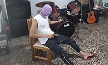 Best friend sneaks a private moment alone in the music room after i left