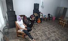 Best friend sneaks a private moment alone in the music room after i left