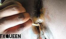 mmm lollipop fingering my dripping wet clit outdoors