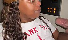 Ebony bbw throats juicy stranger bbc deep at gloryhole