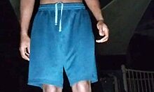 pretty skinny brunette mature solo workout in gym with roommate vibes.