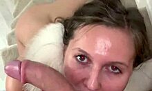 hot blonde babe rips clothes for pov deepthroat blowjob on monster cock