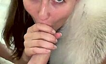 hot blonde babe rips clothes for pov deepthroat blowjob on monster cock