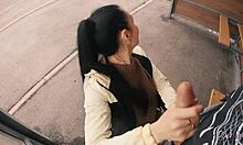 Risky Public Blowjob On Bus Station