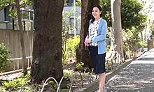 Watch this first-time 50s Japanese wife Nakagishi Kazumi squirt creampie from cheating housewife cunilingus fuck