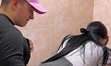 What if hot skinny latina teens got caught fucking in school bathroom, big ass horny couple virgin play?