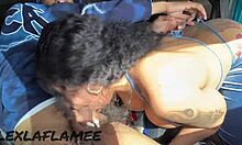 Uber driver unloads sloppy facial cumshot in car close-up