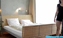 Nerdy glasses teen sucks cock before pussy pounding