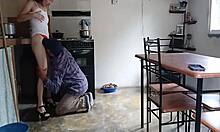 How lucky is this employee nailing his horny milf boss bent over doggystyle with natural tits and anal cumshot?