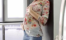 young russian teen teases shaved pussy and tiny tits solo