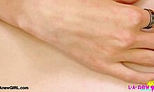 Petite blonde milf mommy tempts with sofa massage photoshoot reveal