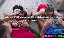 Daddies swap stepdaughters for wild taboo orgy fuck