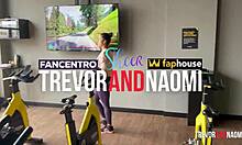 Latin ebony babe's sweaty gym session turns into bent over ass pounding