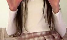 cutie dances miniskirt up flashing pussy lips