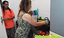 Wife's Kitchen Smoothie Tempts Husband Into Steamy Brazilian Sex