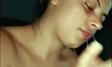 Petite Middle Eastern Beauty Deepthroats Massive Black Cock Cum Explosion