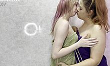 me n my chubby girlfriend bath together kissin lickin puffy nipples n shaved pussies