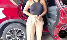 Big ass latina neighbor babe rides huge cock car