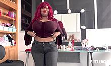 sexy bbw jenny dominique's huge tits in putalocura hot blowjob