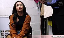 Pretty Petite Vanessa Caught Shoplifting Fucked Rough Doggystyle by Mall Cop for Pussy Punishment