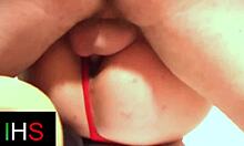 the sexy brunette in leotard bends over for deep anal fucking rimjob and swollen pussy finish